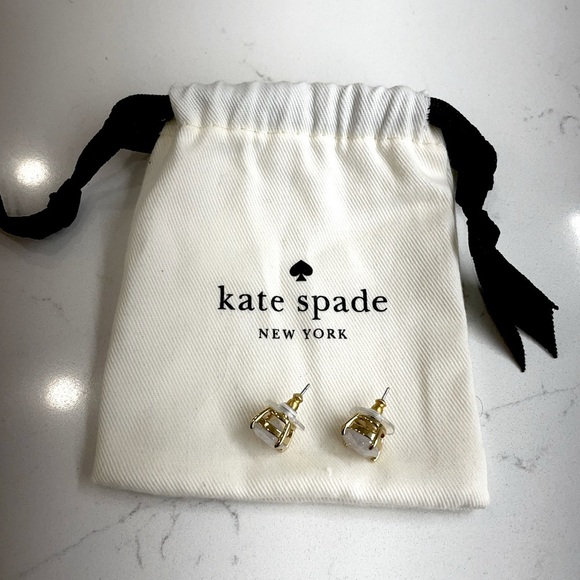 KATE SPADE Crystal Square Opal Stud Earrings - Picture 3 of 12